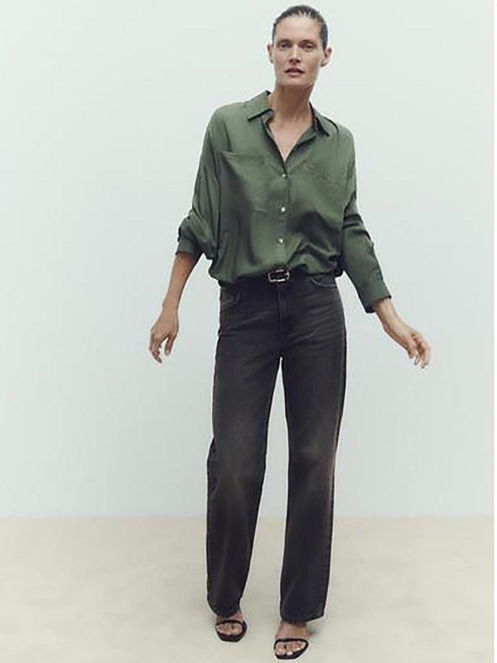 Zara Women's Green/Khaki Shirt
